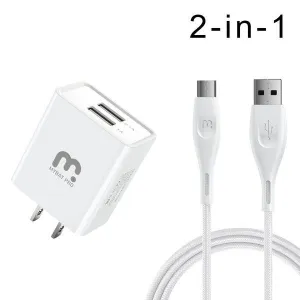2-in-1 Travel Charger with 6FT Micro USB Cable