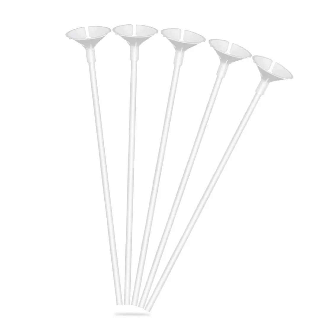 50 Pcs Balloon Support Sticks with Cups and Stand Party Decoration Accessories, White