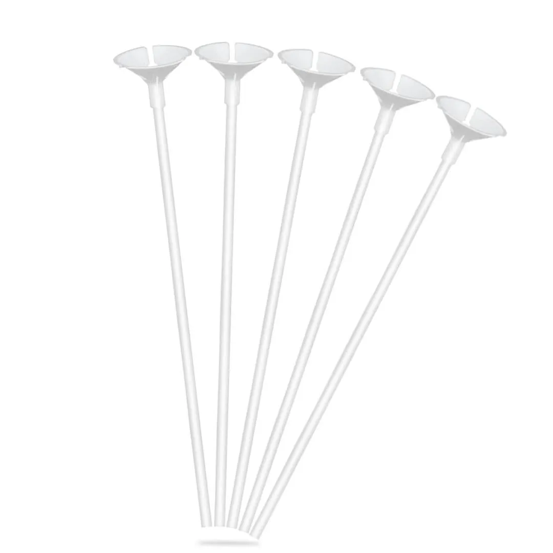 50 Pcs Balloon Support Sticks with Cups and Stand Party Decoration Accessories, White