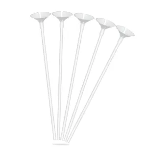 50 Pcs Balloon Support Sticks with Cups and Stand Party Decoration Accessories, White