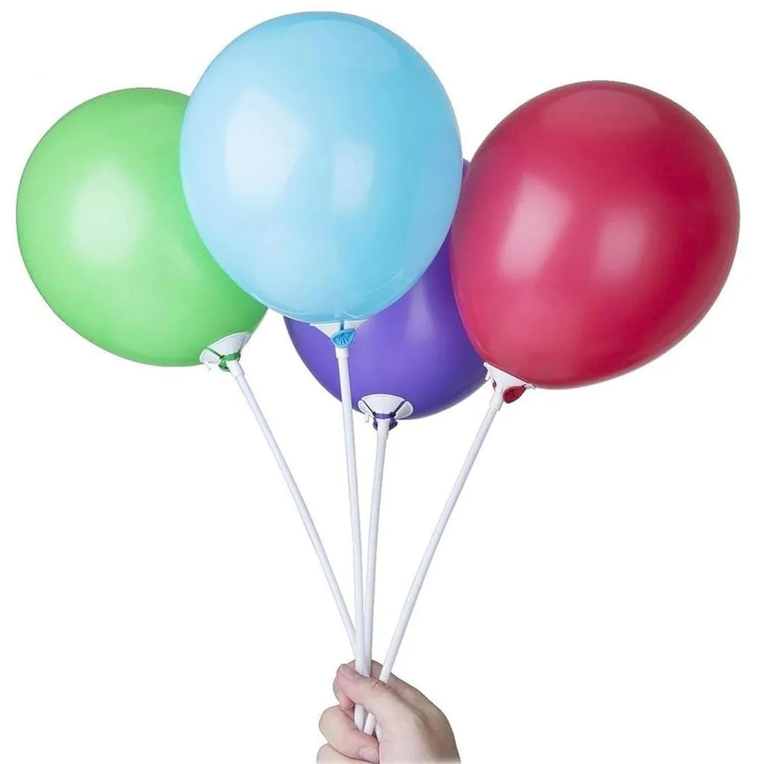 50 Pcs Balloon Support Sticks with Cups and Stand Party Decoration Accessories, White