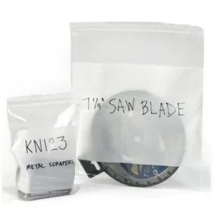 6 mil White Block Reclosable Bags. - 18" x 20"