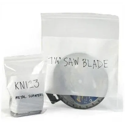 6 mil White Block Reclosable Bags. - 18" x 20"