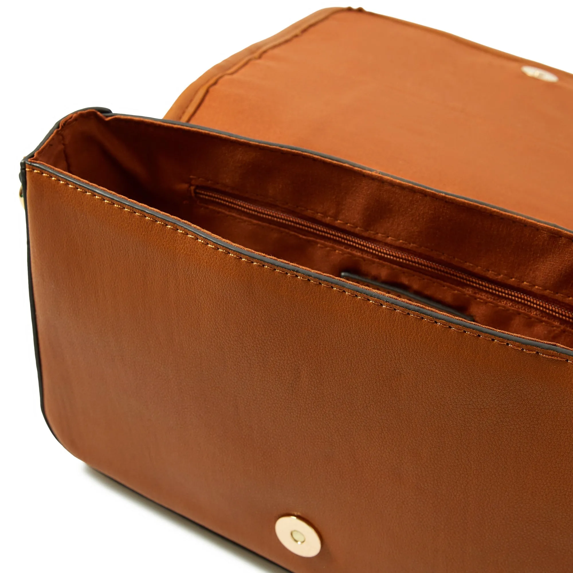 Accessorize London Women's Faux Leather Tan Weave Sling Bag