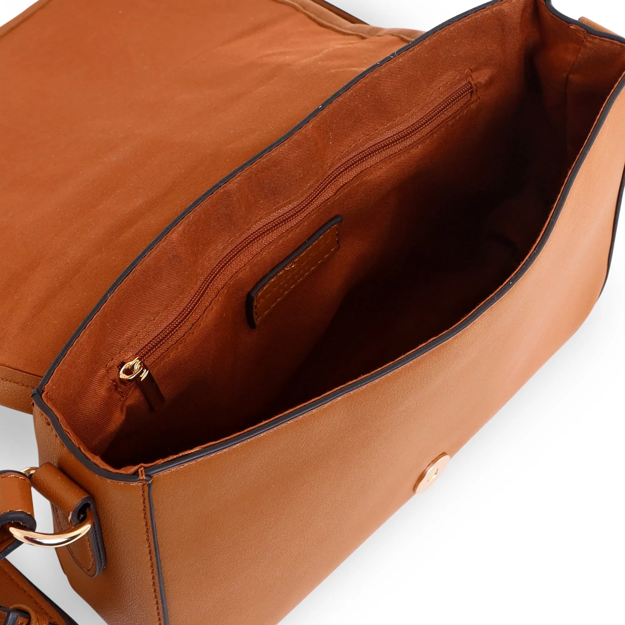 Accessorize London Women's Faux Leather Tan Weave Sling Bag
