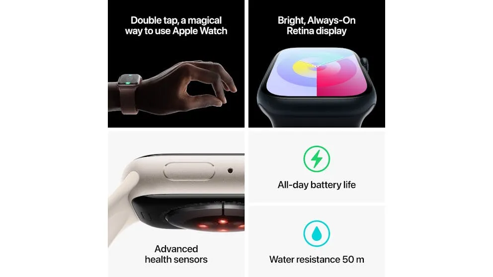 Apple Watch Series 9 41mm (GPS   Cellular) Midnight Aluminium Case with Midnight Sport Band (S/M) (Opened Never Used)