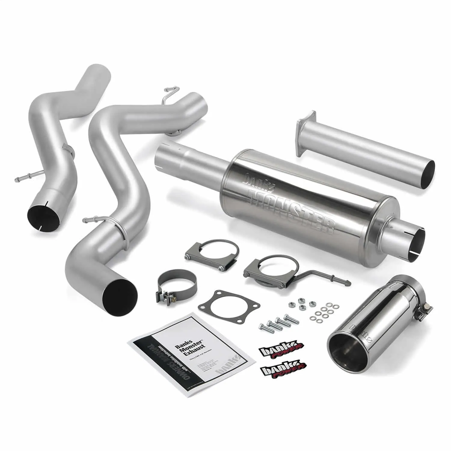 Banks Power 48632 Monster Exhaust System; S/S-Chrome Tip-2001-05 Chevy 6.6L; SCLB