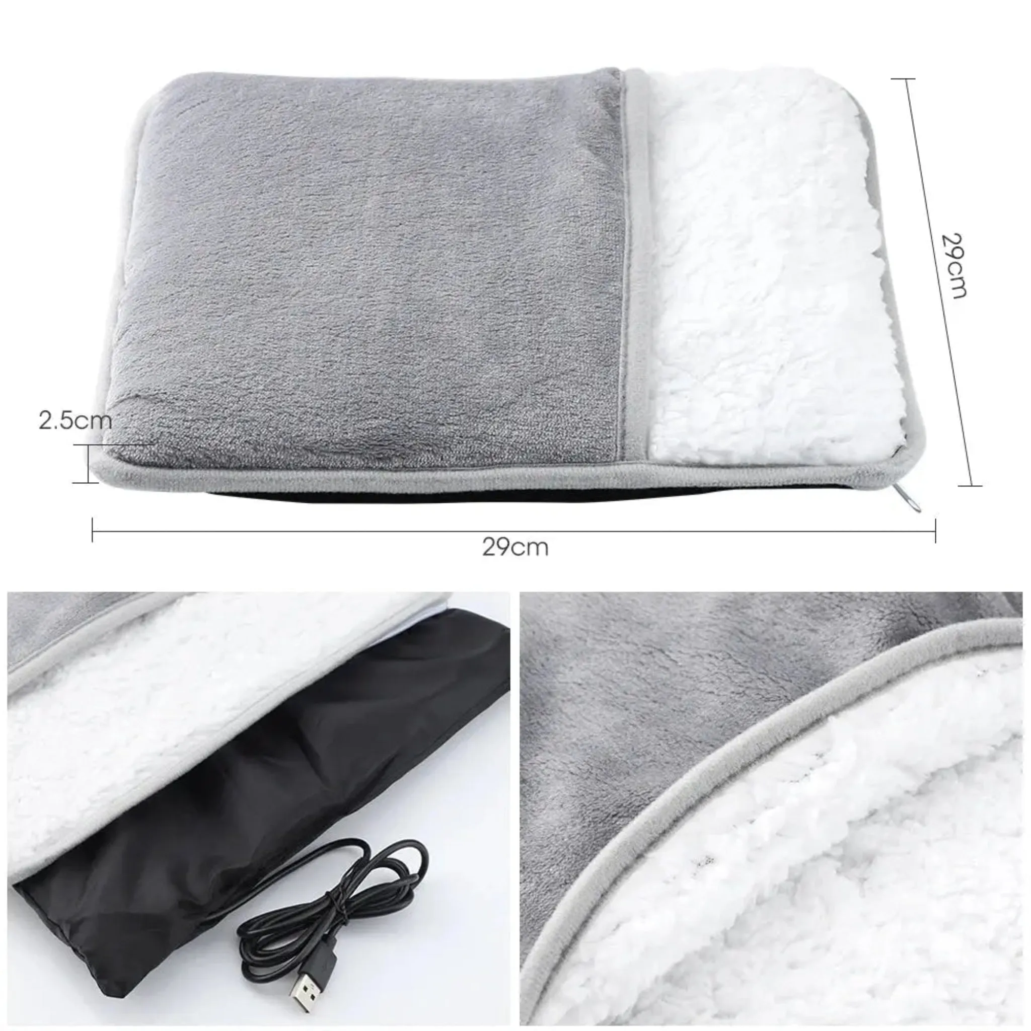 Electric Foot Heating Pad | USB Plush Foot Warmer for Home
