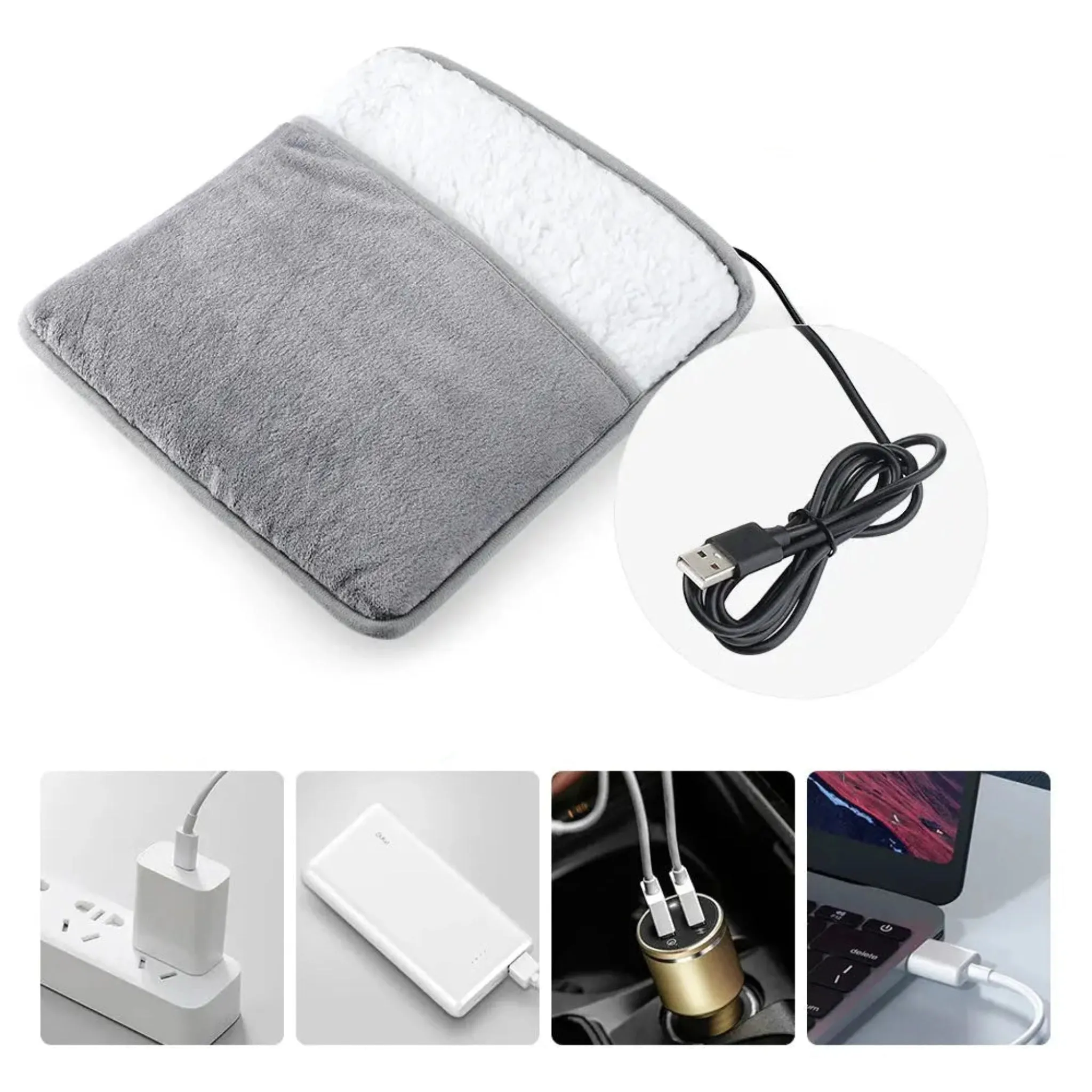 Electric Foot Heating Pad | USB Plush Foot Warmer for Home