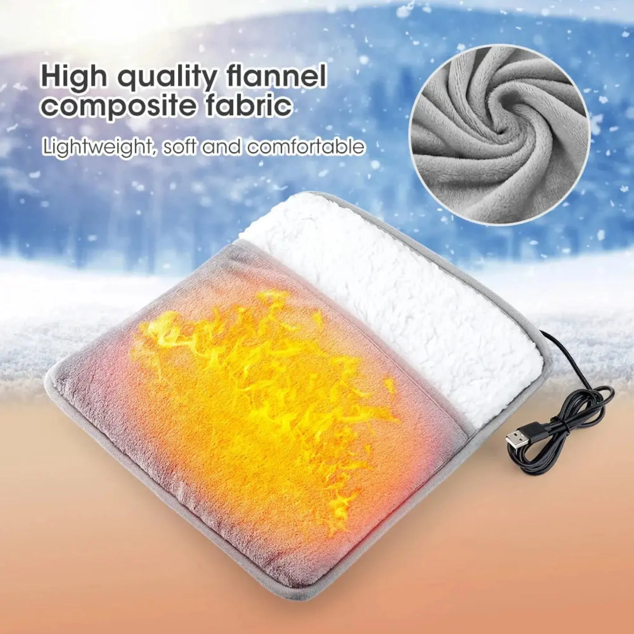 Electric Foot Heating Pad | USB Plush Foot Warmer for Home