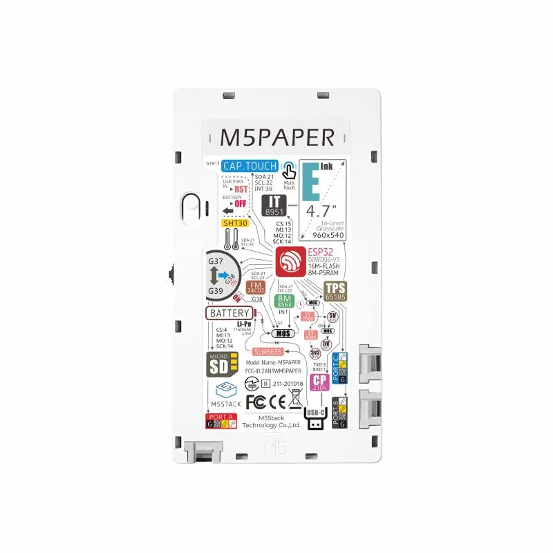 [EOL] M5Paper ESP32 Development Kit (960X540, 4.7" eInk display, 235 ppi)
