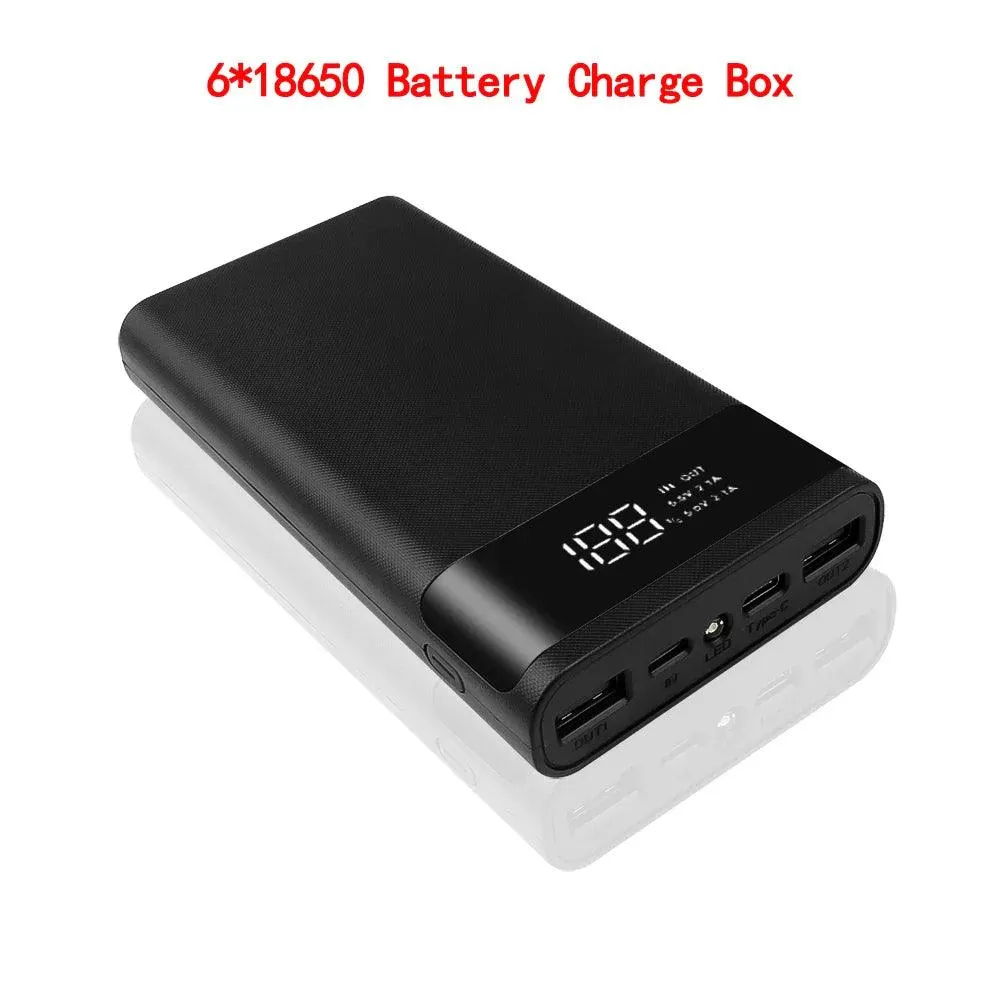 Kebidumei 5V Dual USB Power Bank Shell for 4/6 18650 Batteries - DIY Charging Storage Box