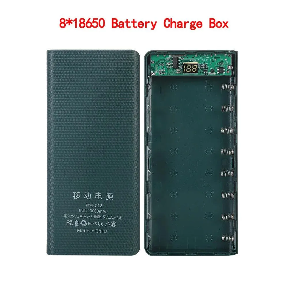 Kebidumei 5V Dual USB Power Bank Shell for 4/6 18650 Batteries - DIY Charging Storage Box