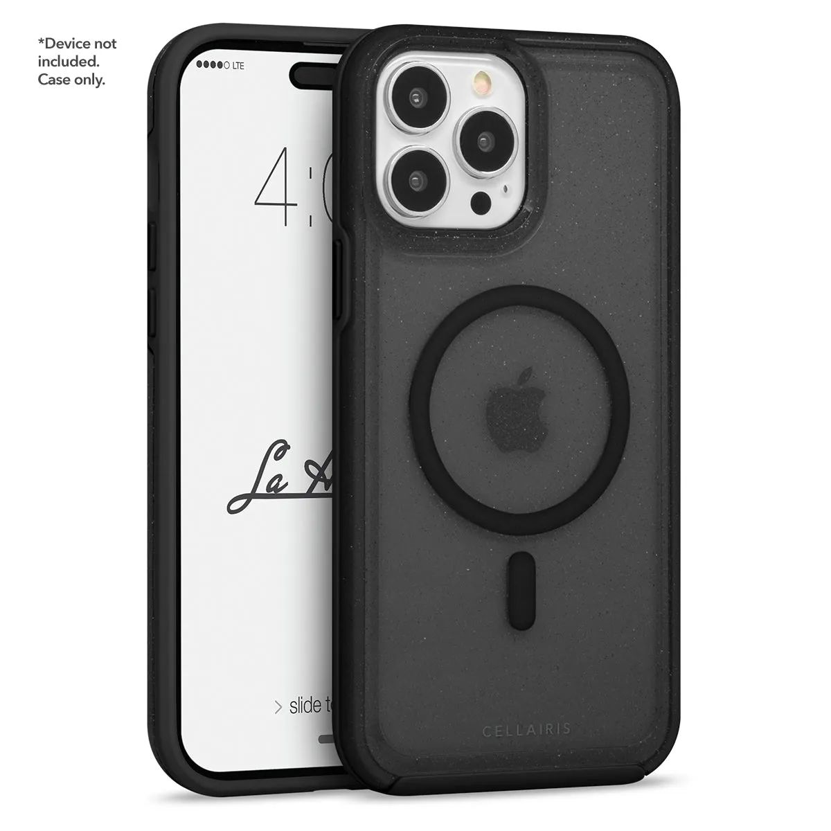 La Hornet - iPhone 15 Pro Clear Black Glitter w/ MagSafe Case