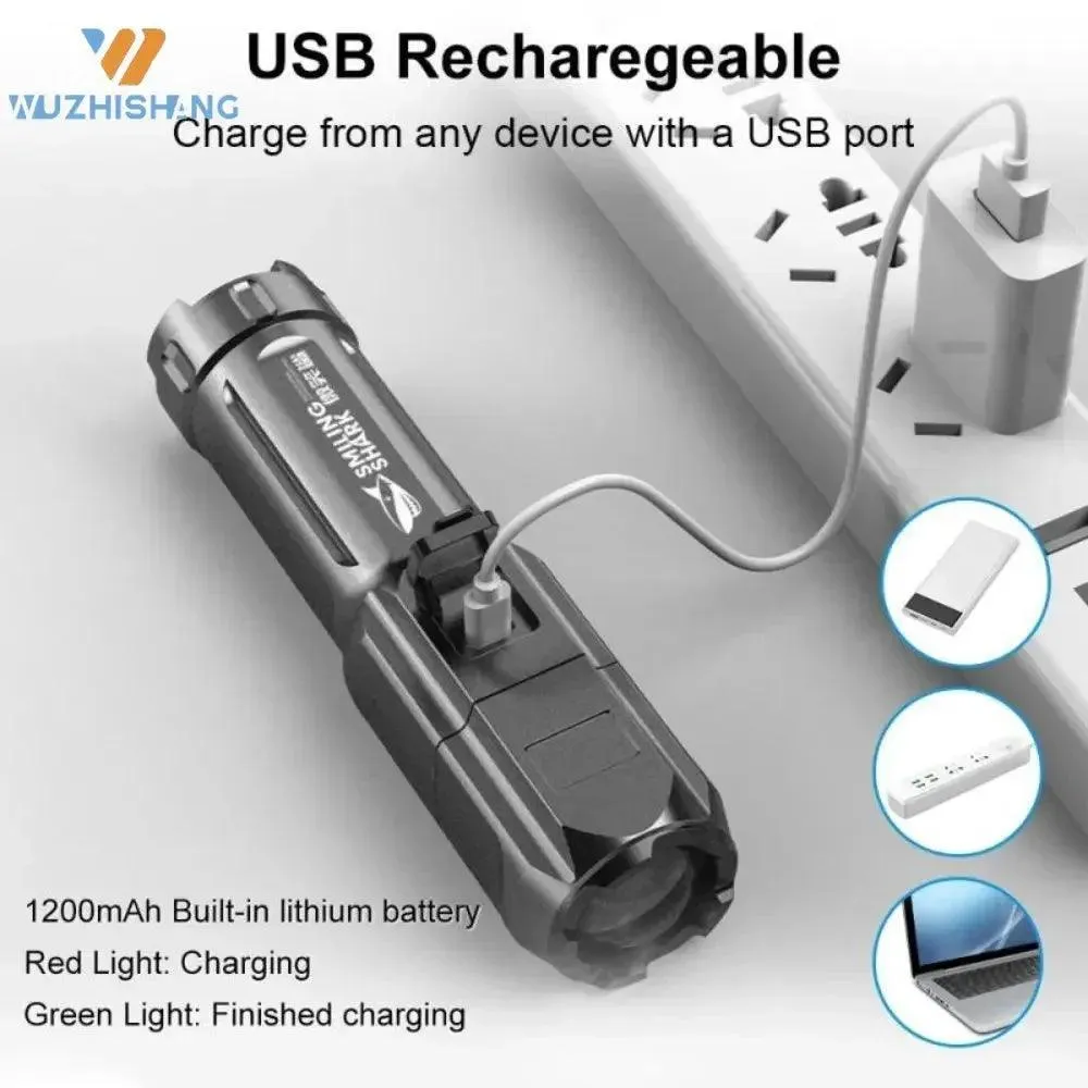 Lumen Tactical Flashlight: USB Rechargeable LED Torch for Outdoor Adventures