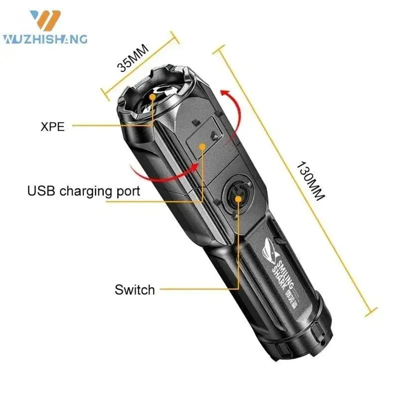 Lumen Tactical Flashlight: USB Rechargeable LED Torch for Outdoor Adventures