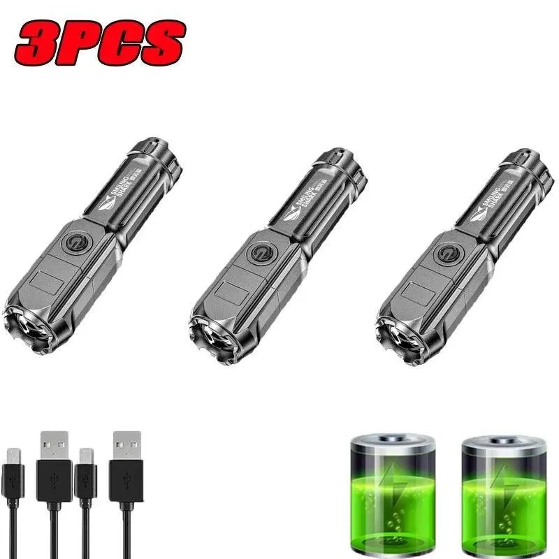 Lumen Tactical Flashlight: USB Rechargeable LED Torch for Outdoor Adventures