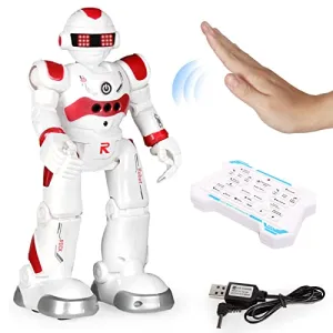 LZ19005-Red  Remote Control Robot Toy - Programmable RC Robot, 2.4GHz Sensing Gesture Control, Multi-function Smart Options, Boys Girls Toys for 6 Years and Up (Red)