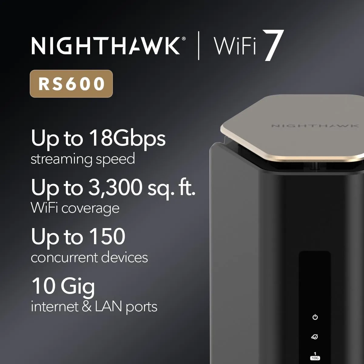 NETGEAR Nighthawk RS600 WiFi 7 BE18000 Tri-Band Router