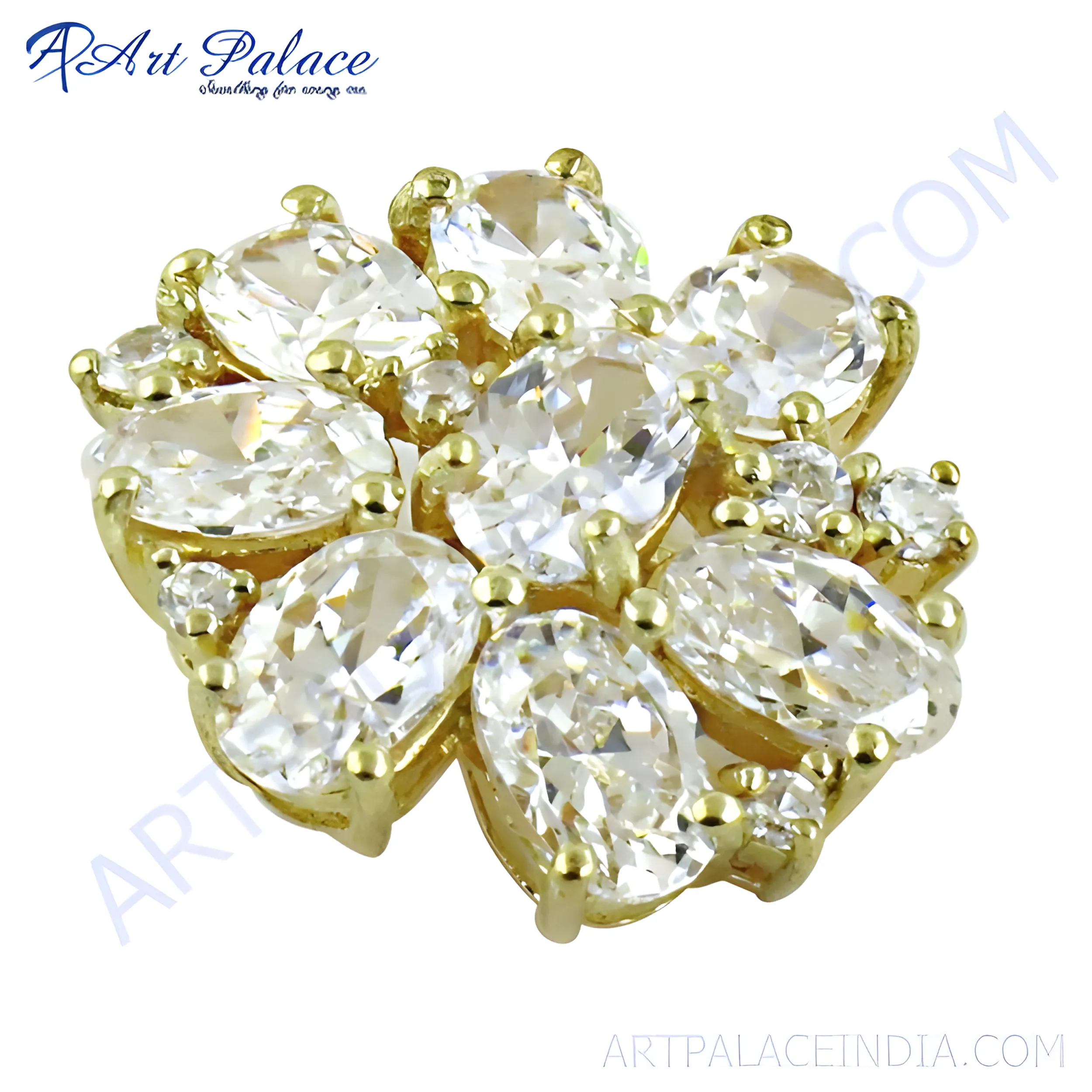 Newest Style CZ Gemstone Silver & Gold Plated Pendant Jewelry