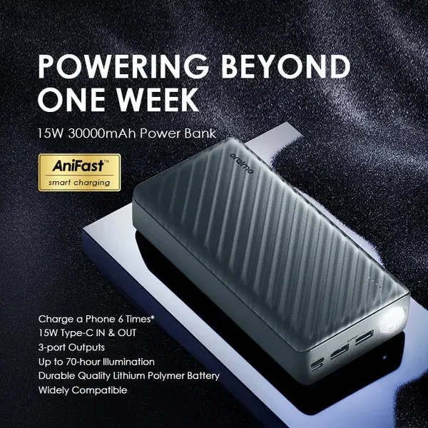 ORAIMO 30000mAh Power Bank (OPB-1301) Super Fast Charge with Long Lasting Battery