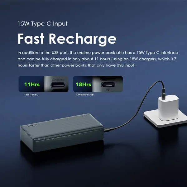 ORAIMO 30000mAh Power Bank (OPB-1301) Super Fast Charge with Long Lasting Battery