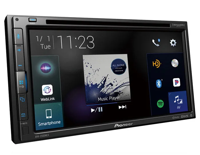 Pioneer AVH-2500NEX : 6.8" DDIN Size BT CD/DVD Stereo, HD-Radio SXM