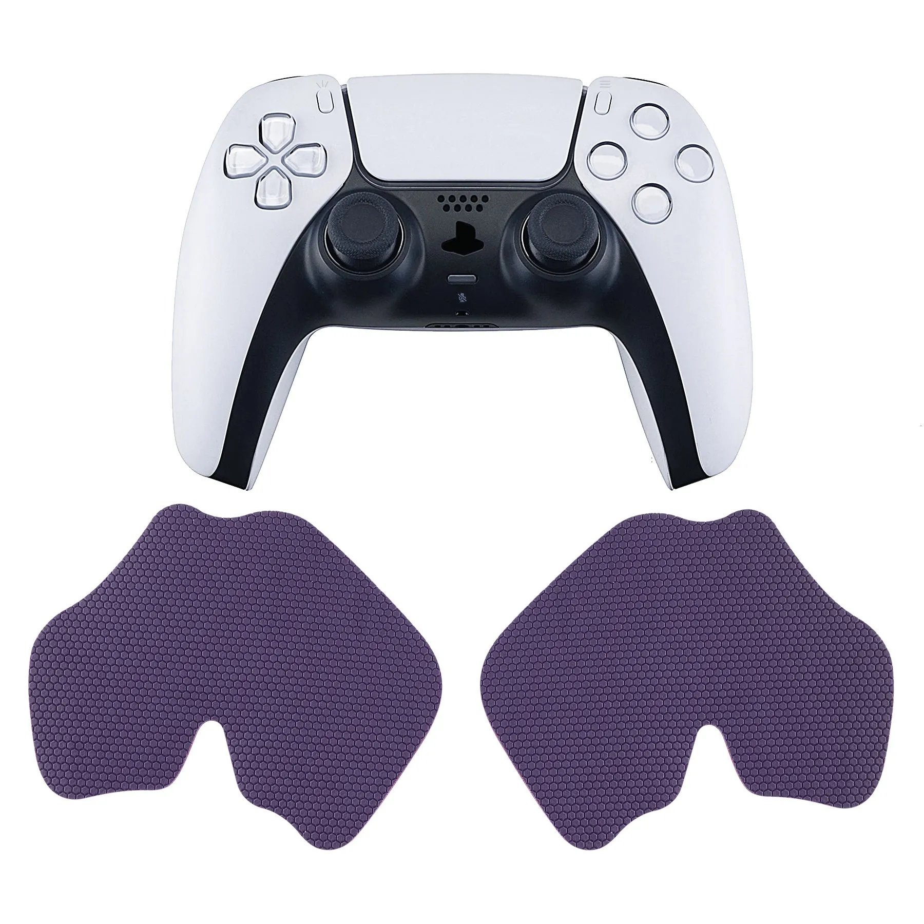 PlayVital Purple Anti-Skid Sweat-Absorbent Controller Grip for PlayStation 5 Controller, Professional Textured Soft Rubber Pads Handle Grips for PS5 Controller - PFPJ006