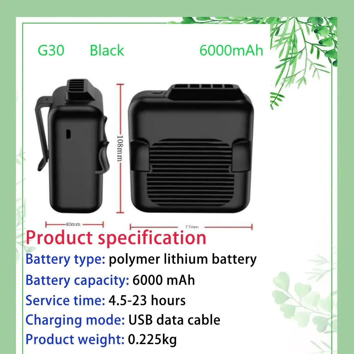 Portable small waist clip fan Usb neck hanging mini fan outdoor sports air conditioning refrigeration with power bank function