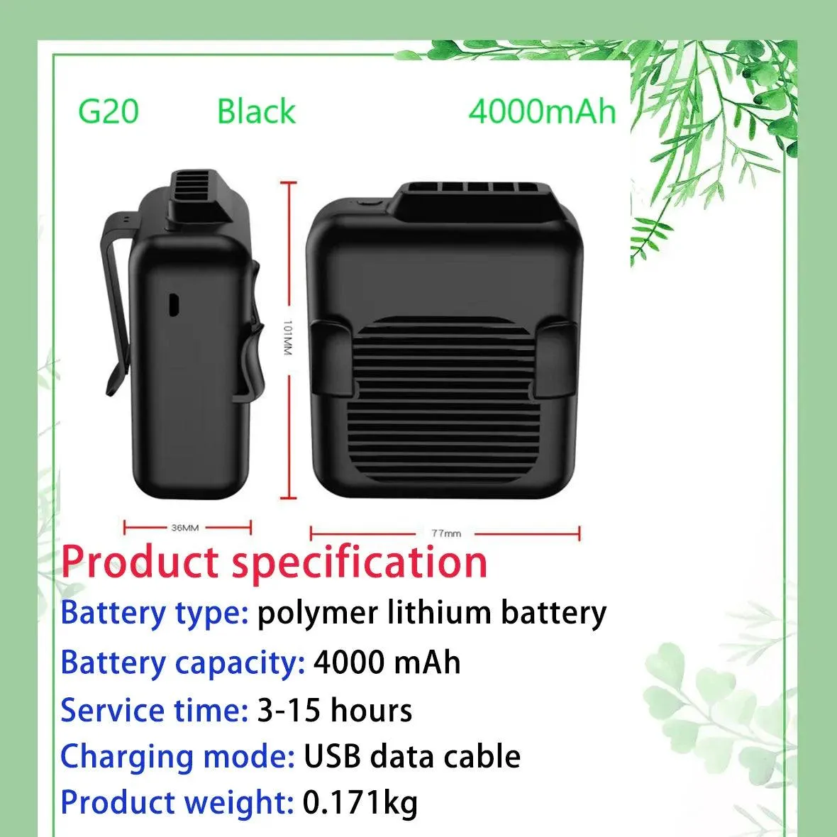 Portable small waist clip fan Usb neck hanging mini fan outdoor sports air conditioning refrigeration with power bank function