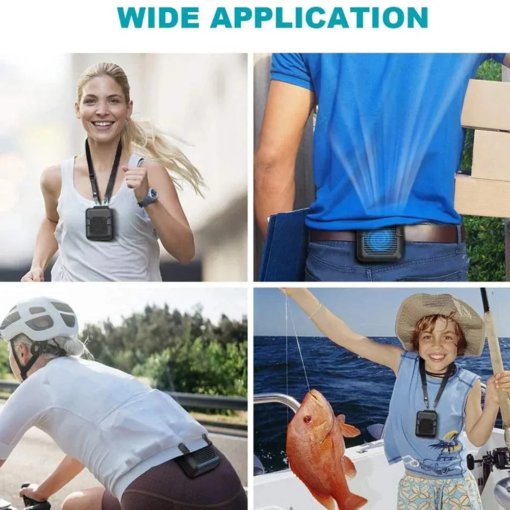 Portable small waist clip fan Usb neck hanging mini fan outdoor sports air conditioning refrigeration with power bank function