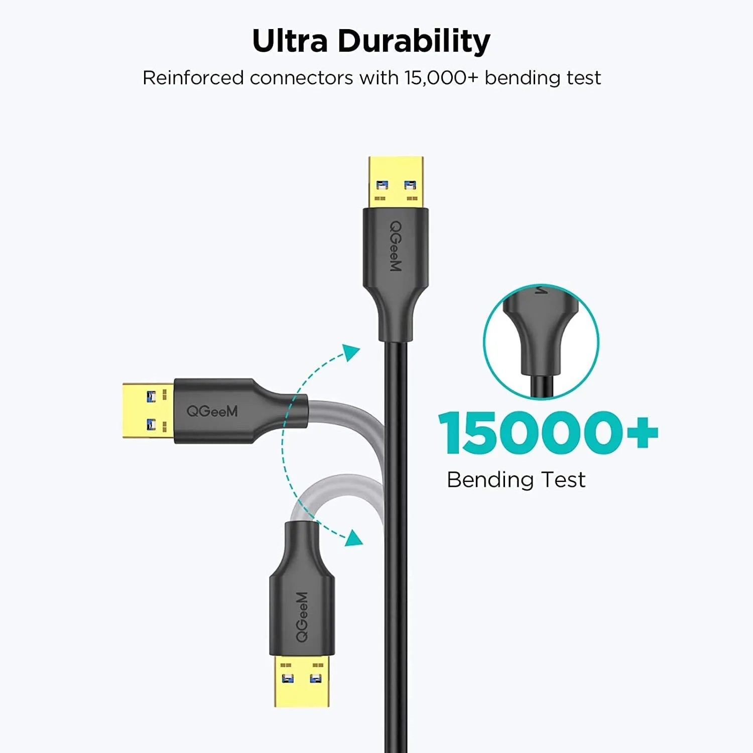 QGeeM USB 3.0 Extension Cable, Male to Female Xbox, USB Flash Drive, Hard Drive, Card Reader,Scanner,Printer,Keyboard