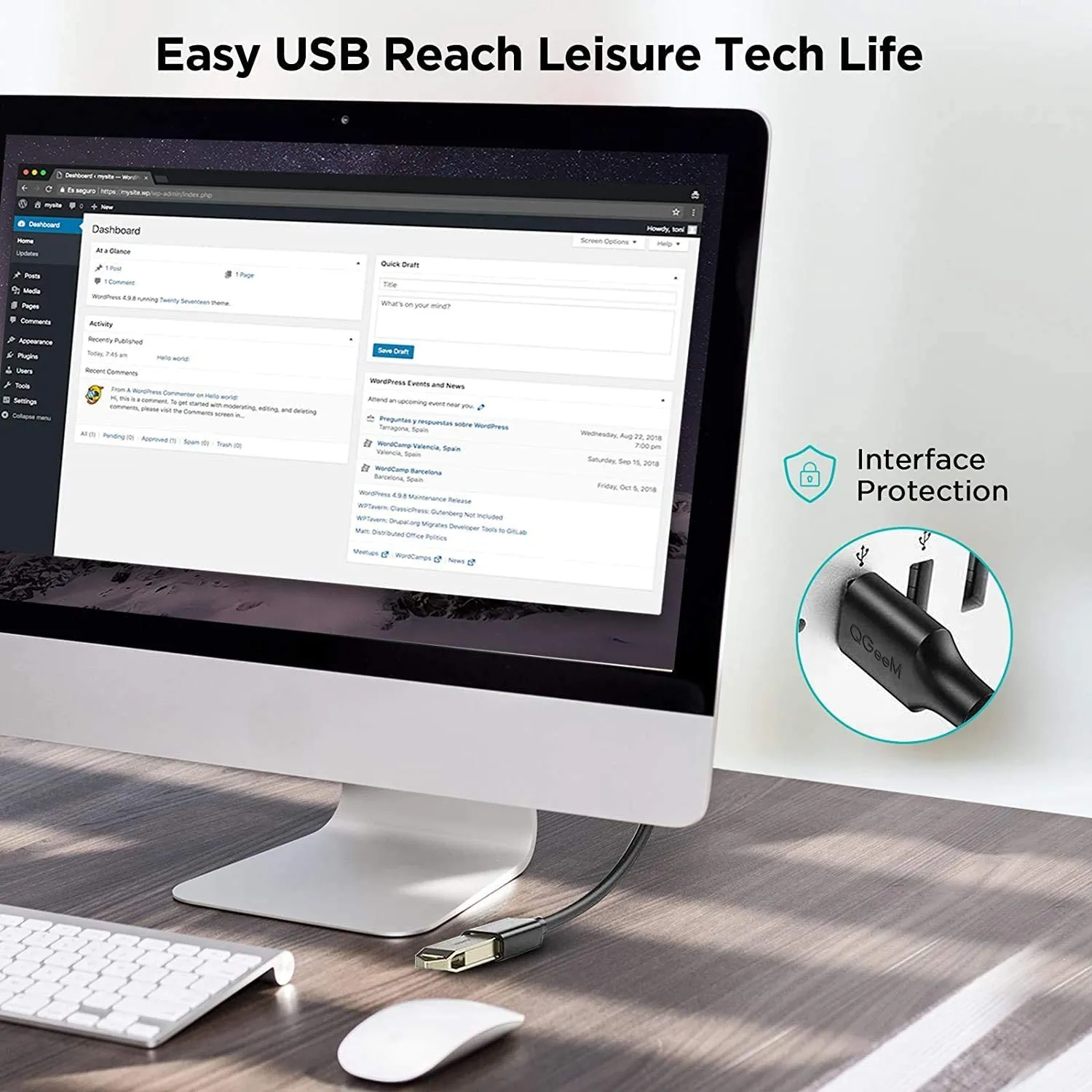 QGeeM USB 3.0 Extension Cable, Male to Female Xbox, USB Flash Drive, Hard Drive, Card Reader,Scanner,Printer,Keyboard