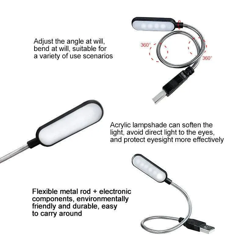 Rechargeable Mini USB LED Book Light - Perfect for Reading & Desk Use