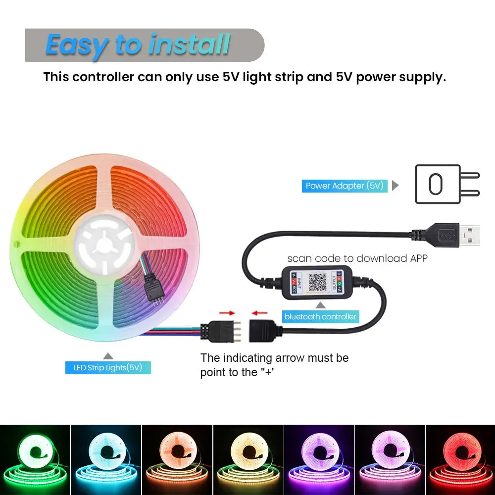 RGB COB LED Strip Light LEDs Linear Lighting Flexible Tape