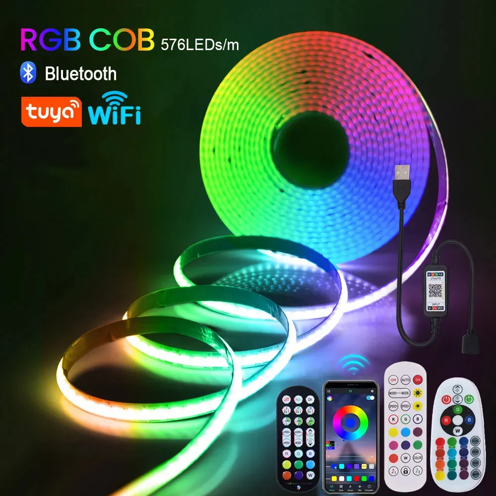 RGB COB LED Strip Light LEDs Linear Lighting Flexible Tape