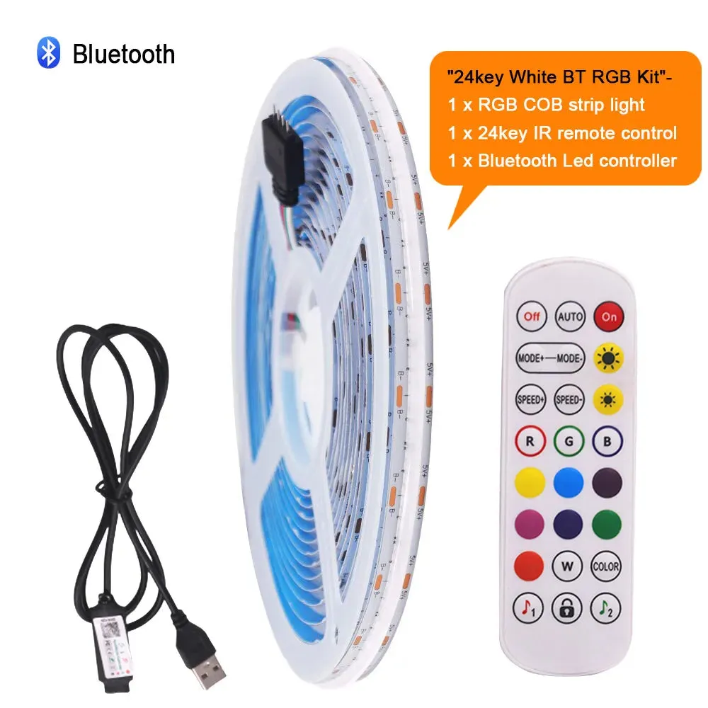 RGB COB LED Strip Light LEDs Linear Lighting Flexible Tape