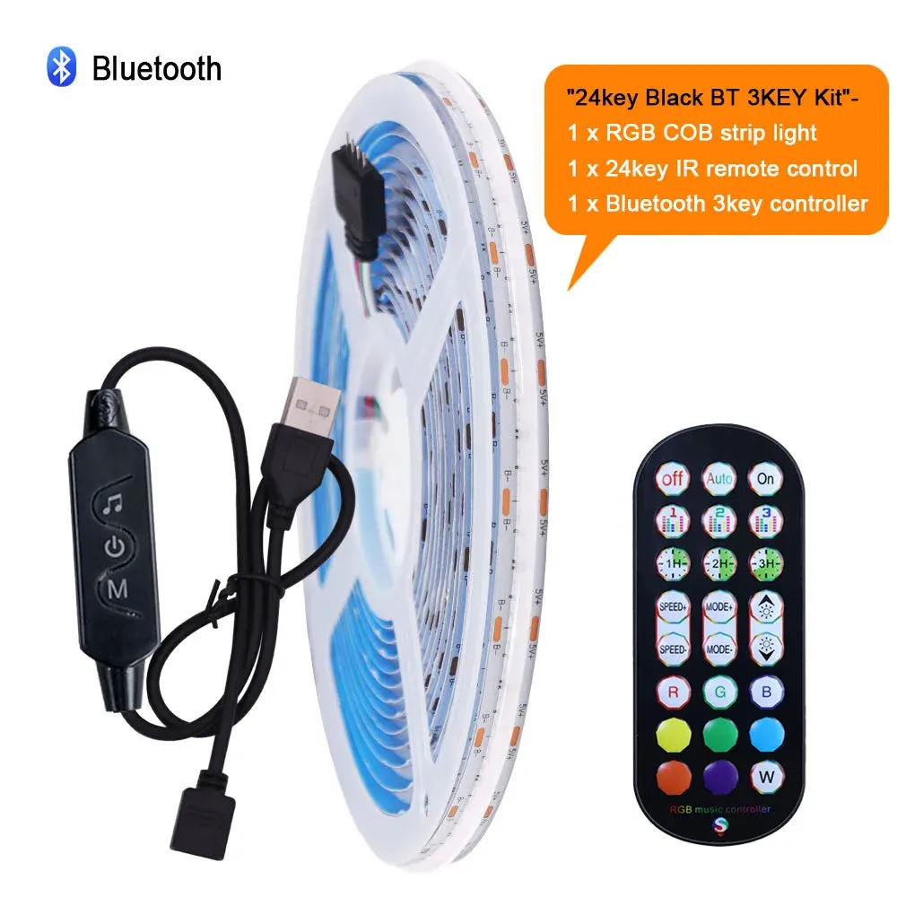 RGB COB LED Strip Light LEDs Linear Lighting Flexible Tape