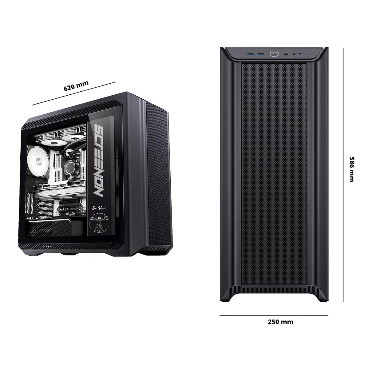 ScreenON - 8K "DaVinci" - Ryzen 9 7950X - RX 7900XTX 24GB - 64GB DDR5 RAM - 4TB SSD NVMe - 3 x 4TB HDD - Waterkoeling - Extra Stil
