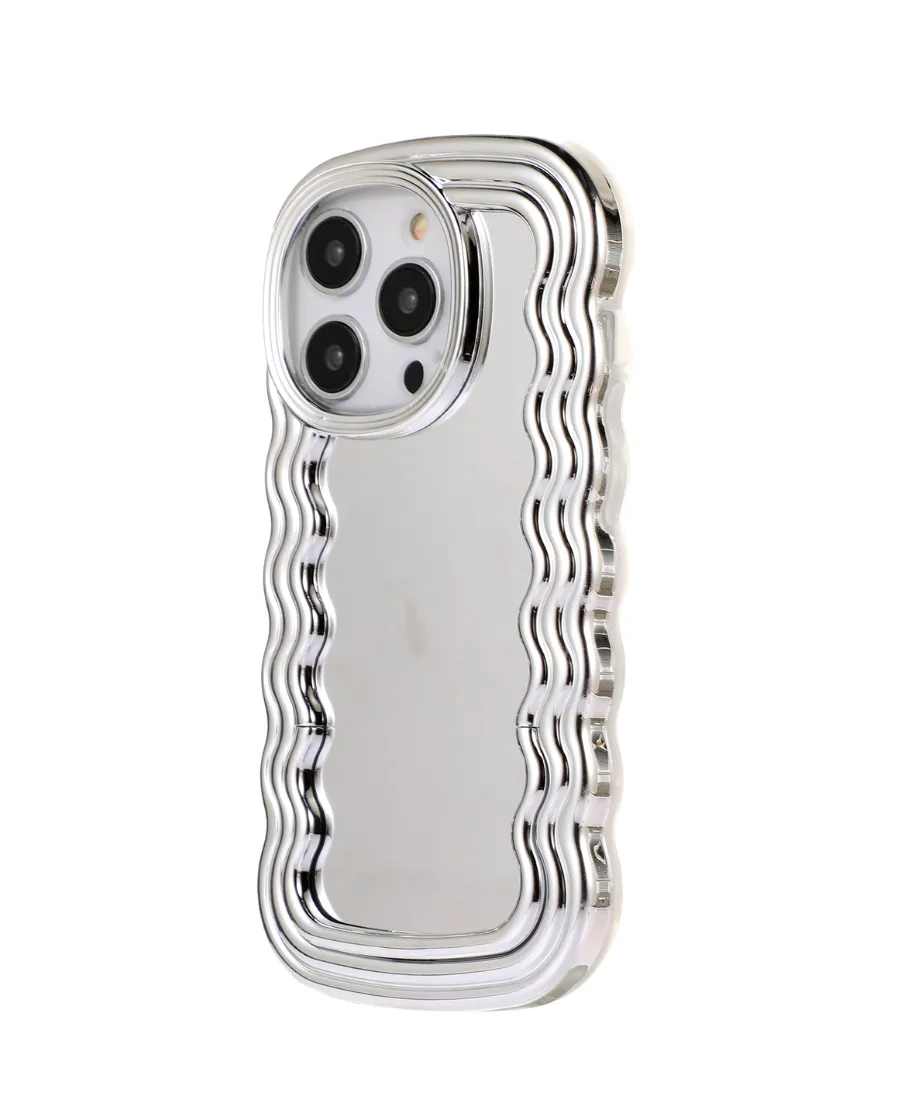 Silver Wavy Mirror Phone Case