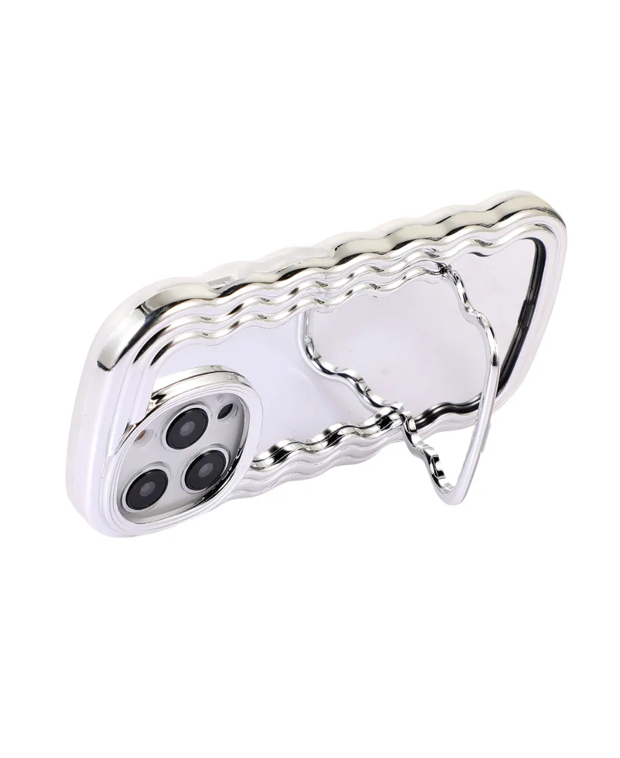 Silver Wavy Mirror Phone Case