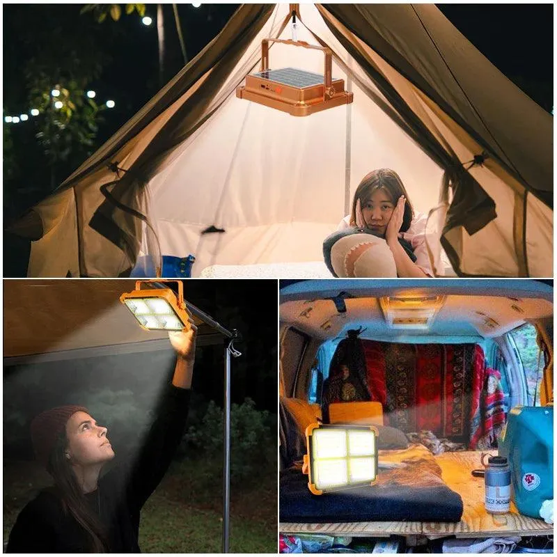 Solar Flood Light: Rechargeable LED Reflector for Camping & Outdoor