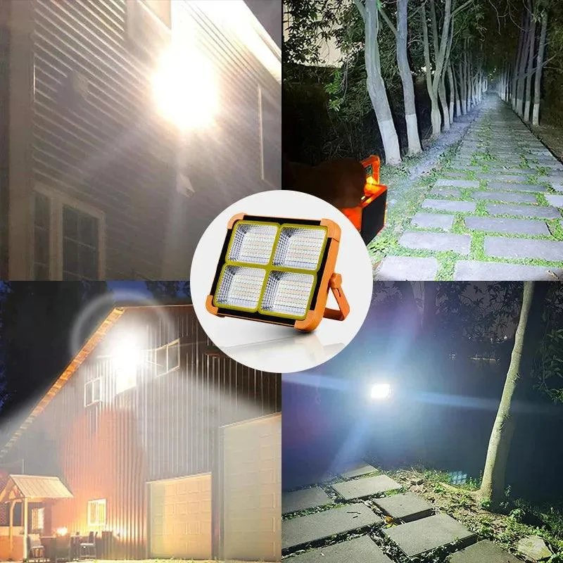 Solar Flood Light: Rechargeable LED Reflector for Camping & Outdoor