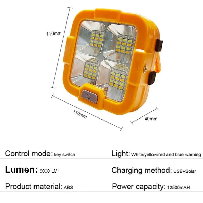 Solar Flood Light: Rechargeable LED Reflector for Camping & Outdoor