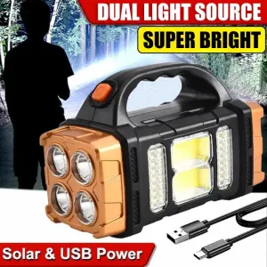 Solar Rechargeable Flashlight: Perfect for Camping & Emergencies