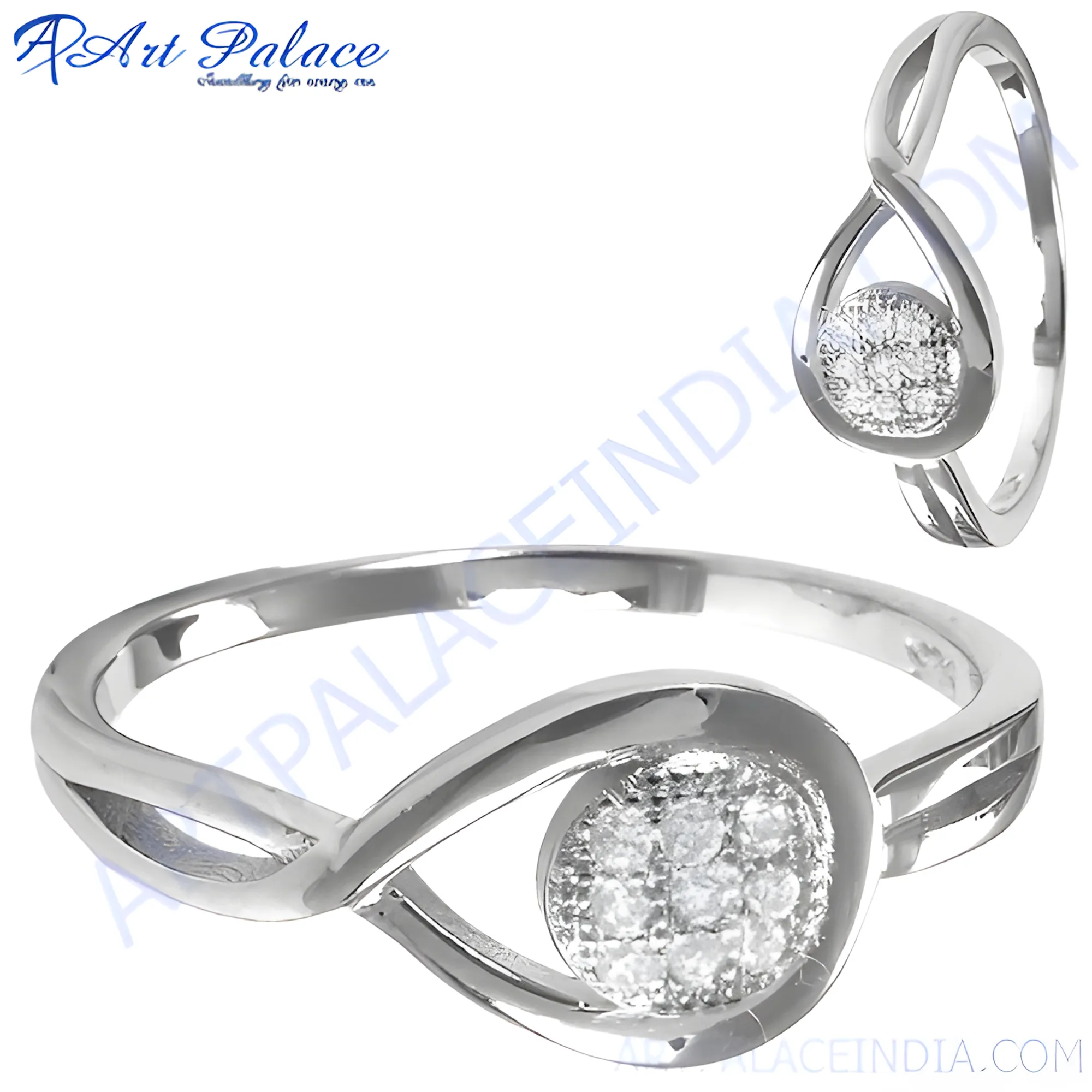 Stunning Cubic Zirconia Silver Ring - Round CZ Ring for Casual Elegance