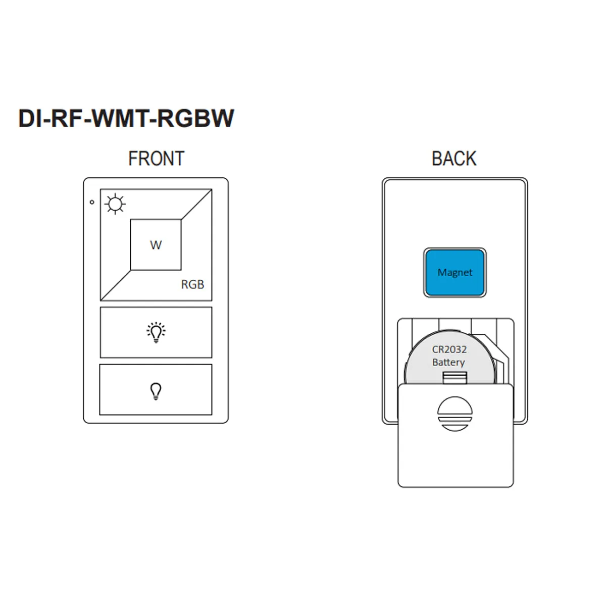 TOUCHDIAL Wall Mount RGB(W) LED Controller, Single Zone