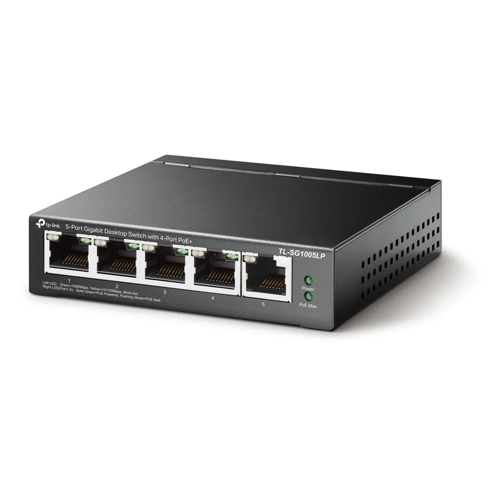 Tp-Link Tl-Sg1005lp - V1 - Switch - Unmanaged - 5 X 10/100/1000 (4 Poe ) - Desktop, Wall-Mountable - Poe  (40 W)