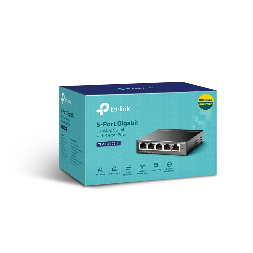 Tp-Link Tl-Sg1005lp - V1 - Switch - Unmanaged - 5 X 10/100/1000 (4 Poe ) - Desktop, Wall-Mountable - Poe  (40 W)