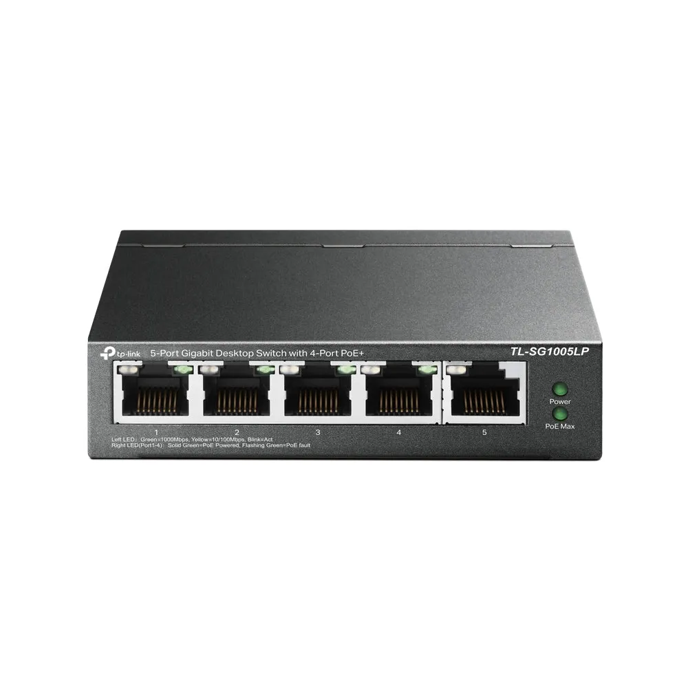 Tp-Link Tl-Sg1005lp - V1 - Switch - Unmanaged - 5 X 10/100/1000 (4 Poe ) - Desktop, Wall-Mountable - Poe  (40 W)